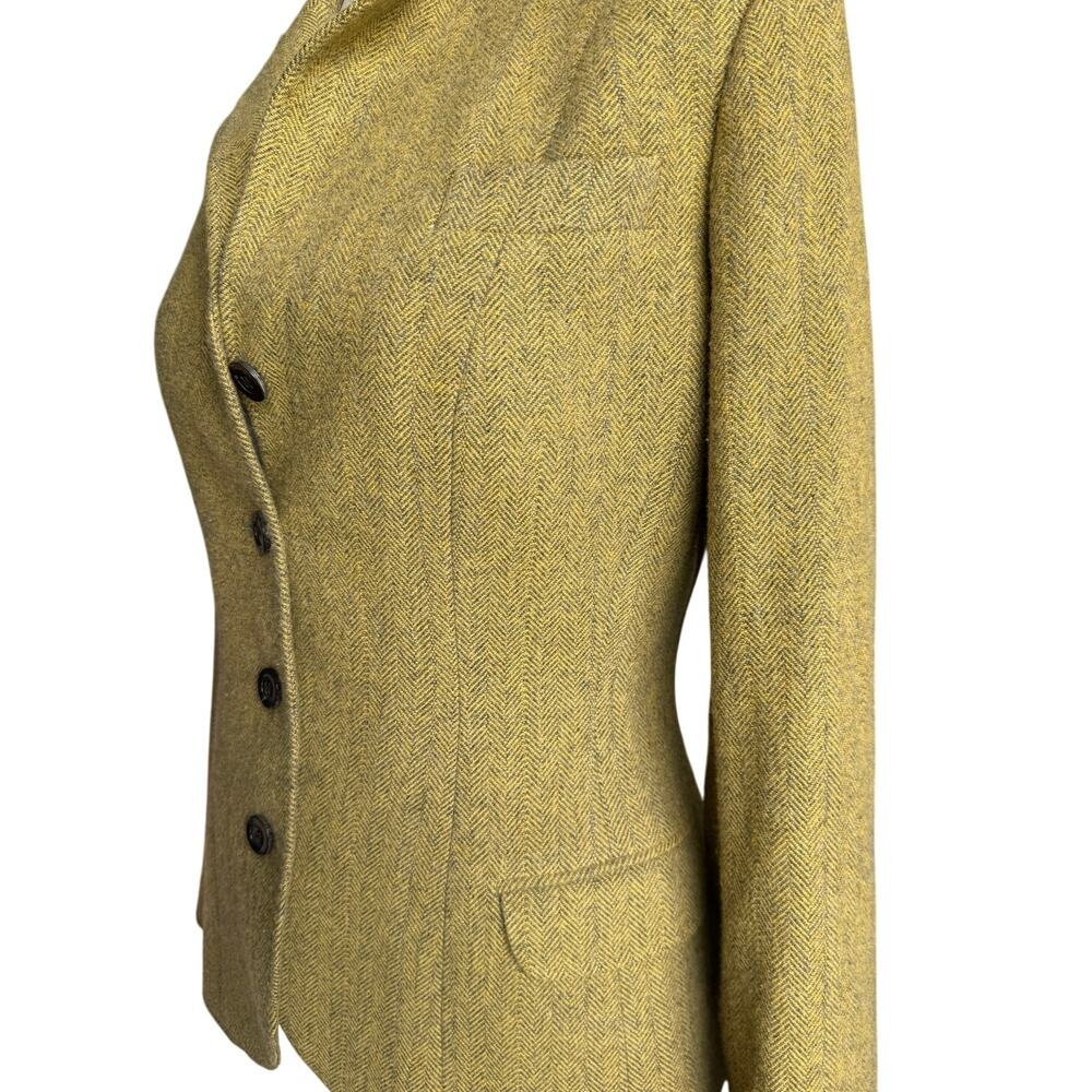 Jigsaw Cashmere Wool Herringbone Tweed Blazer Jacket Tailored Medium - Picture 4 of 10